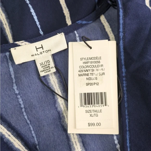 👯‍♀️Host Pick⚡️ H by Halston Pleated Surplice Top- Navy Shibori - Picture 7 of 9